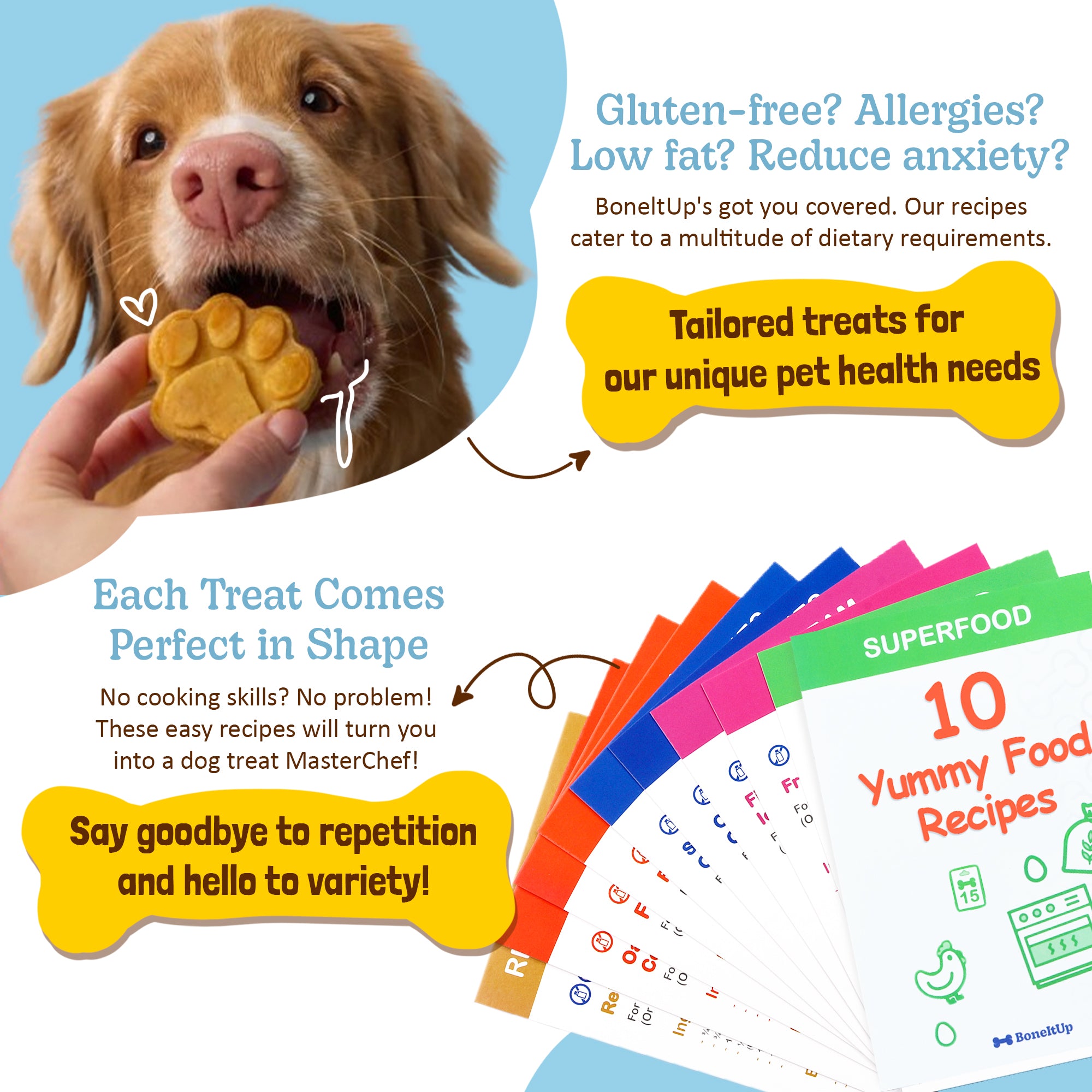 All-in-One Dog Treat Baking Kit with Silicone Molds, Cookie Cutters, Recipe Book & Gift Bags – Make Homemade Dog Biscuits with Ease & Love