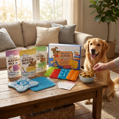 All-in-One Enrichment Bundle (Dog Kit + Baking Mix + Lick Mat + Puzzle Toy)